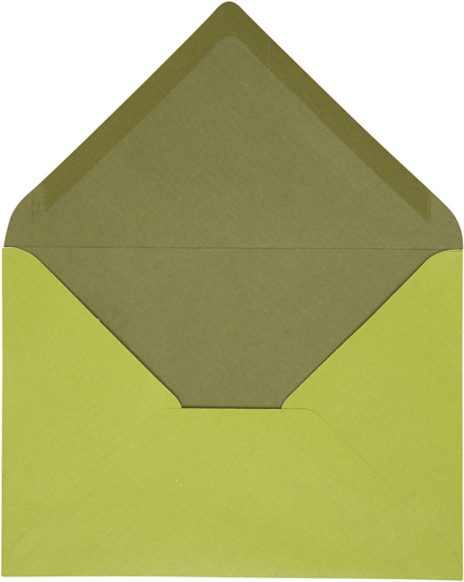 Envelop, donkergroen/lime green, afm 11,5x16 cm,  100 gr, 10stuks [HOB-217007]